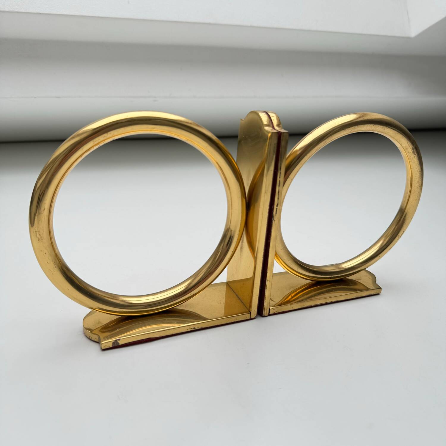 Bookends circles brass