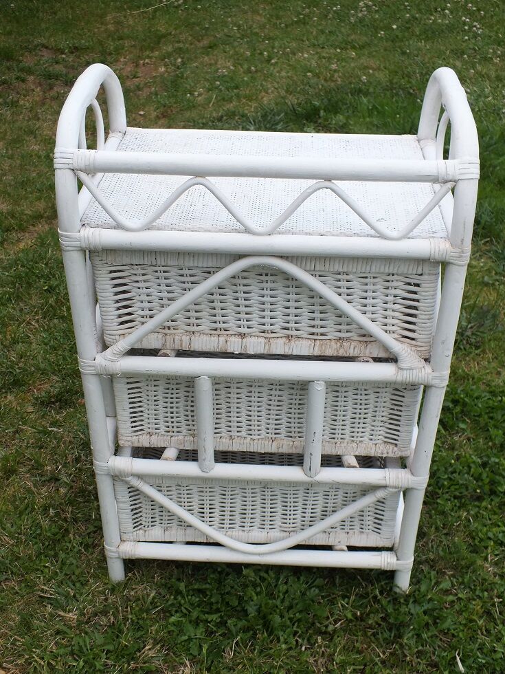Peacock white rattan headboard 140 + chest