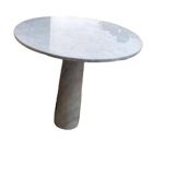 Circular Carrara marble dining table