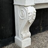 Charles x style fireplace in carrara marble, circa 1880