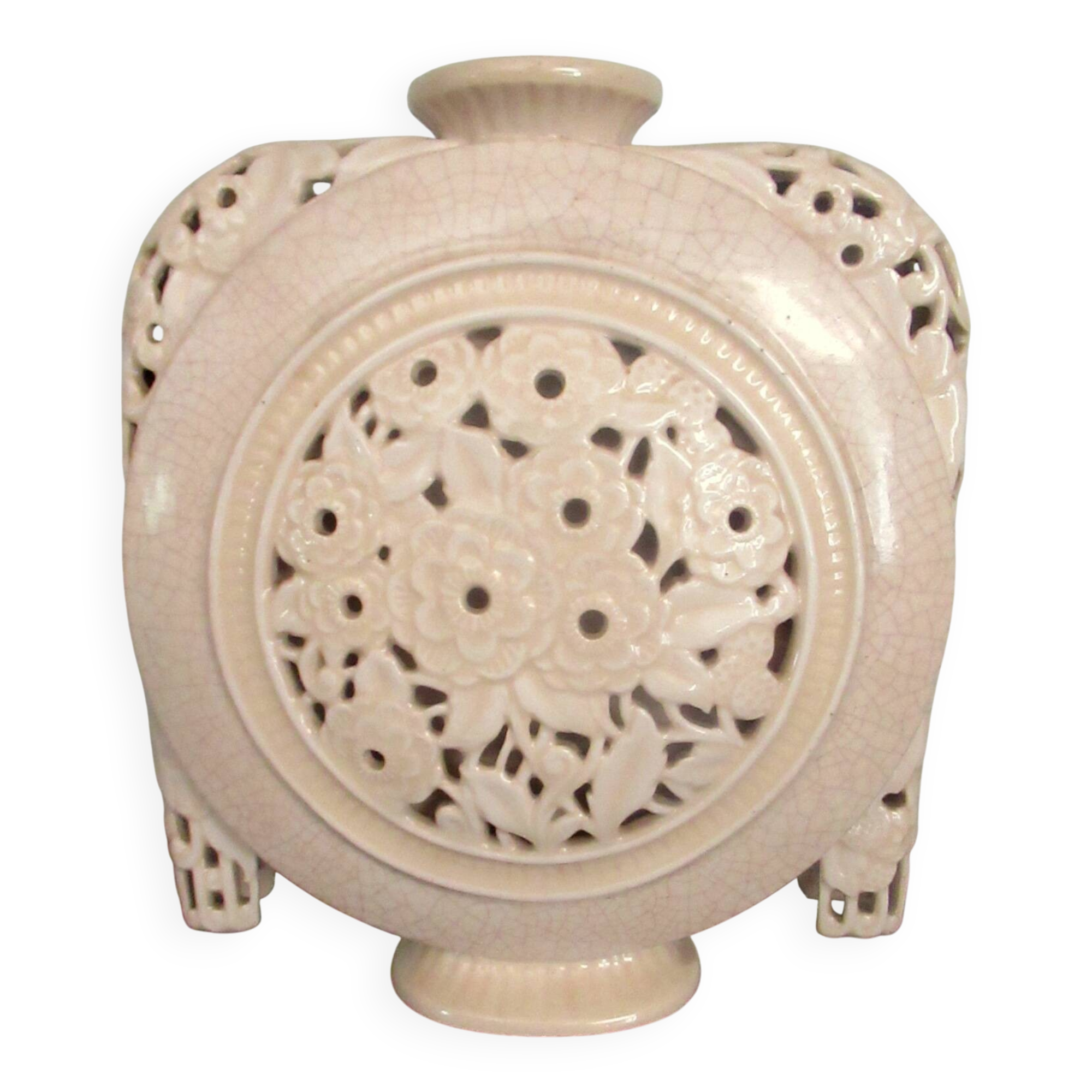 Crackle earthenware vase, Art Deco. Longwy?