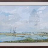 Tableau paysage gouache