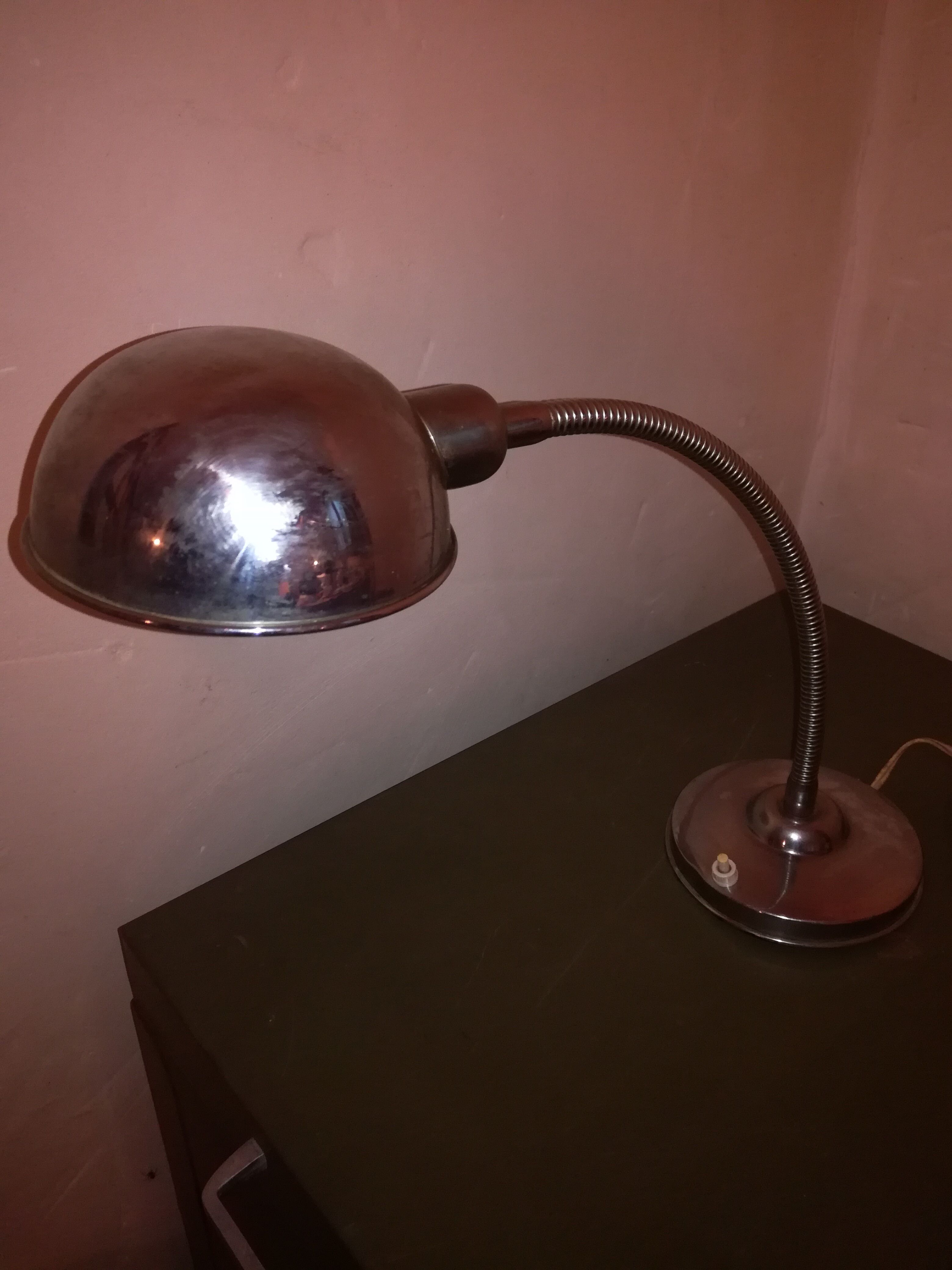 Industrial chrome lamp