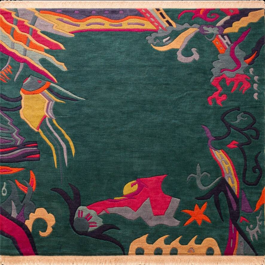 Tapis moderne népalais 200x200 cm
