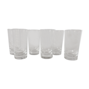 Suite de six chopes en cristal