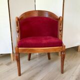 Empire-style armchair with swan necks