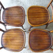 4 chairs Baumann bistrot 1925 sitting wood, "patina bistro of the corner"