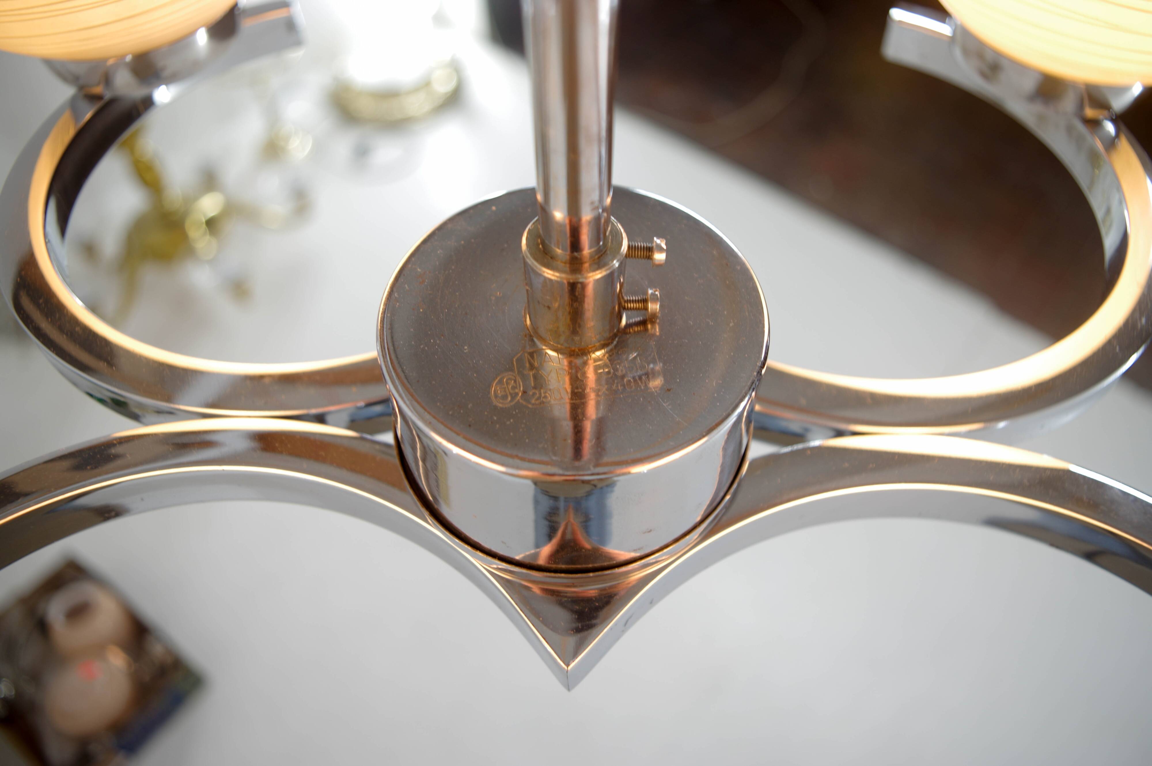 Mid-Century Chandelier by Napako, 1950s, Restored