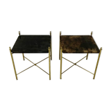 Pair of lacquered goatskin tables
