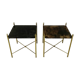 Pair of lacquered goatskin tables