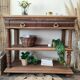 Console desserte meuble d'appoint en chêne massif