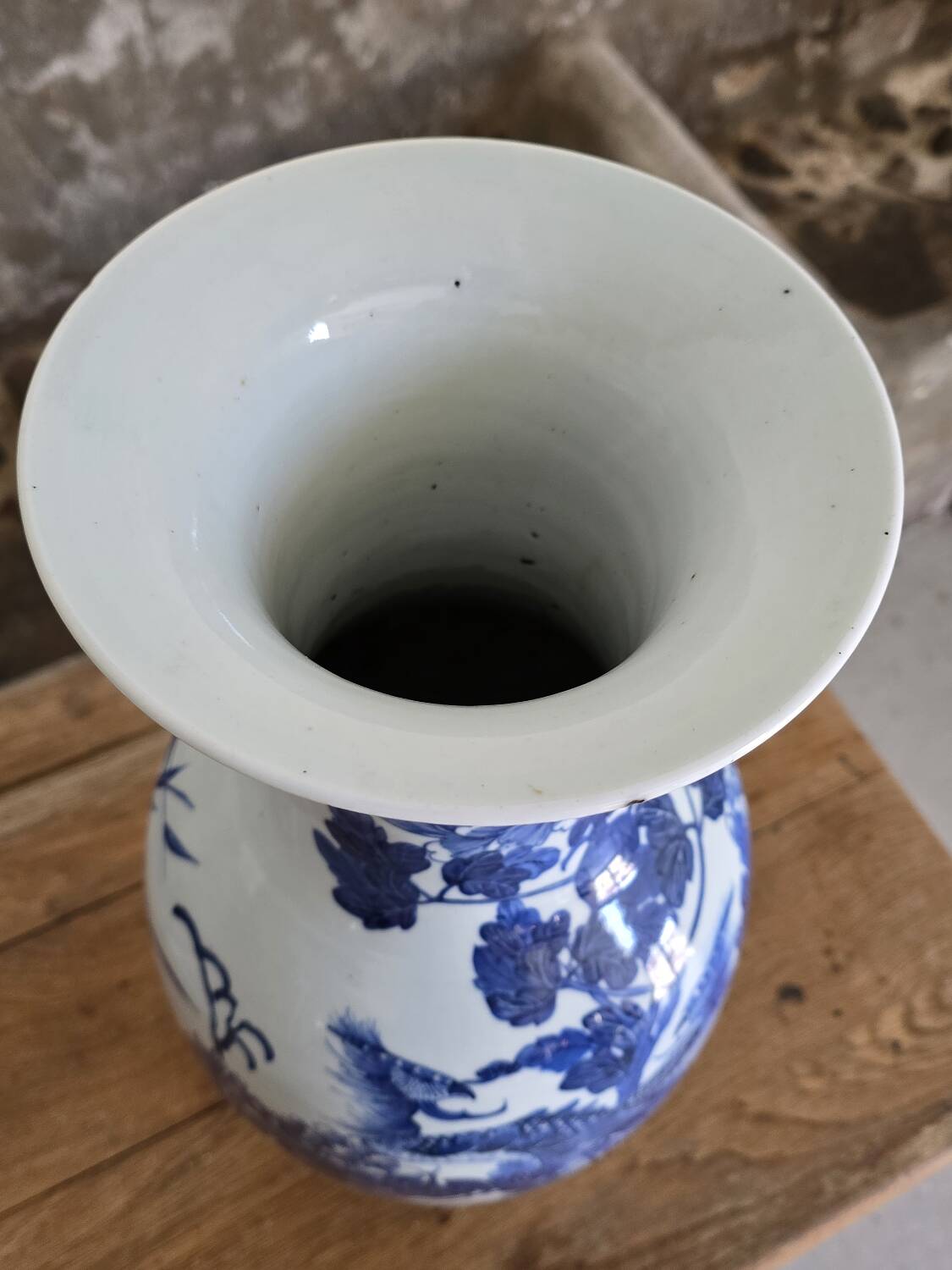 Porcelain baluster vase.