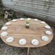 Large gateleg table in raw wood
