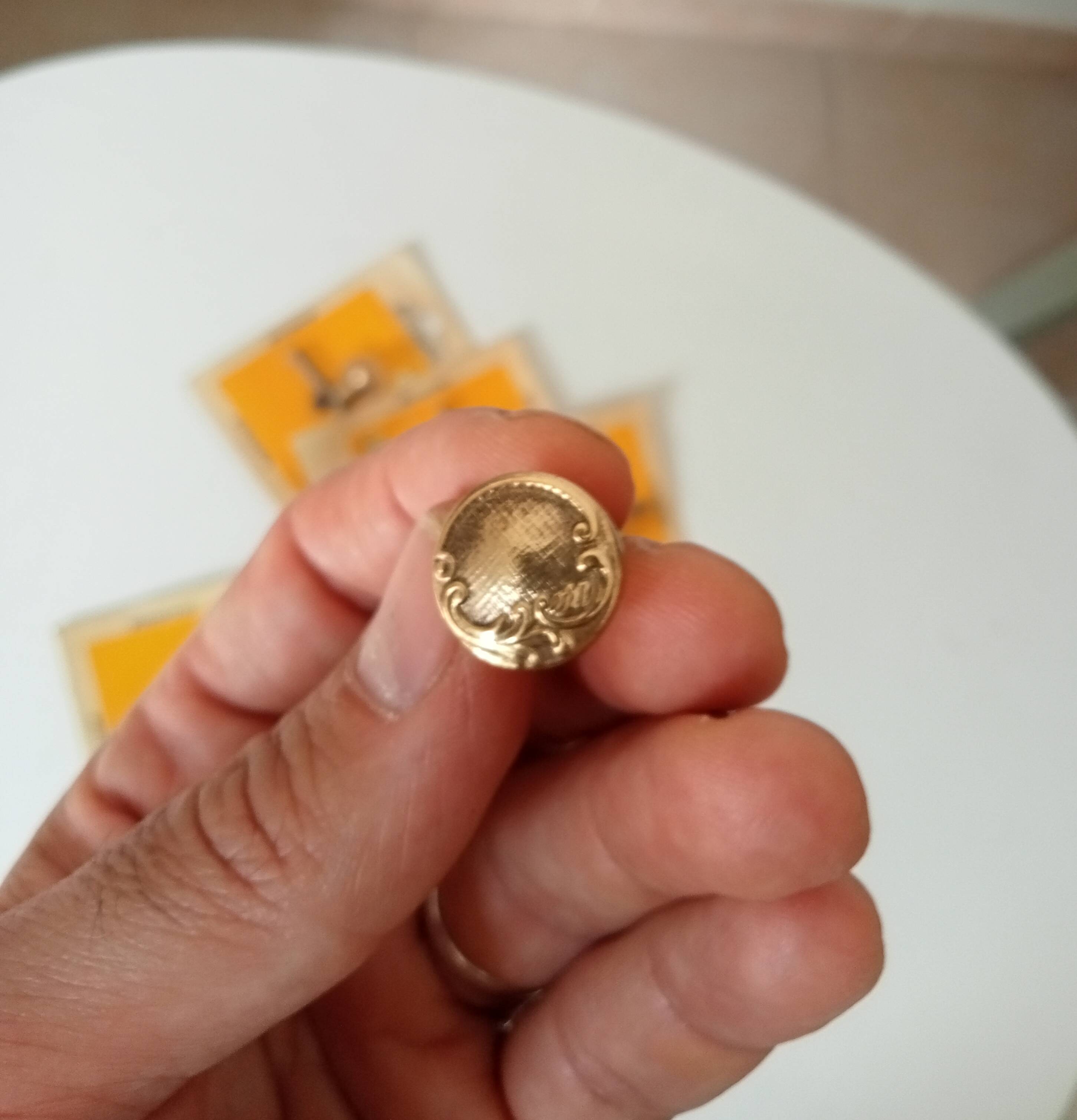 Antique furniture knob gilded with fine gold