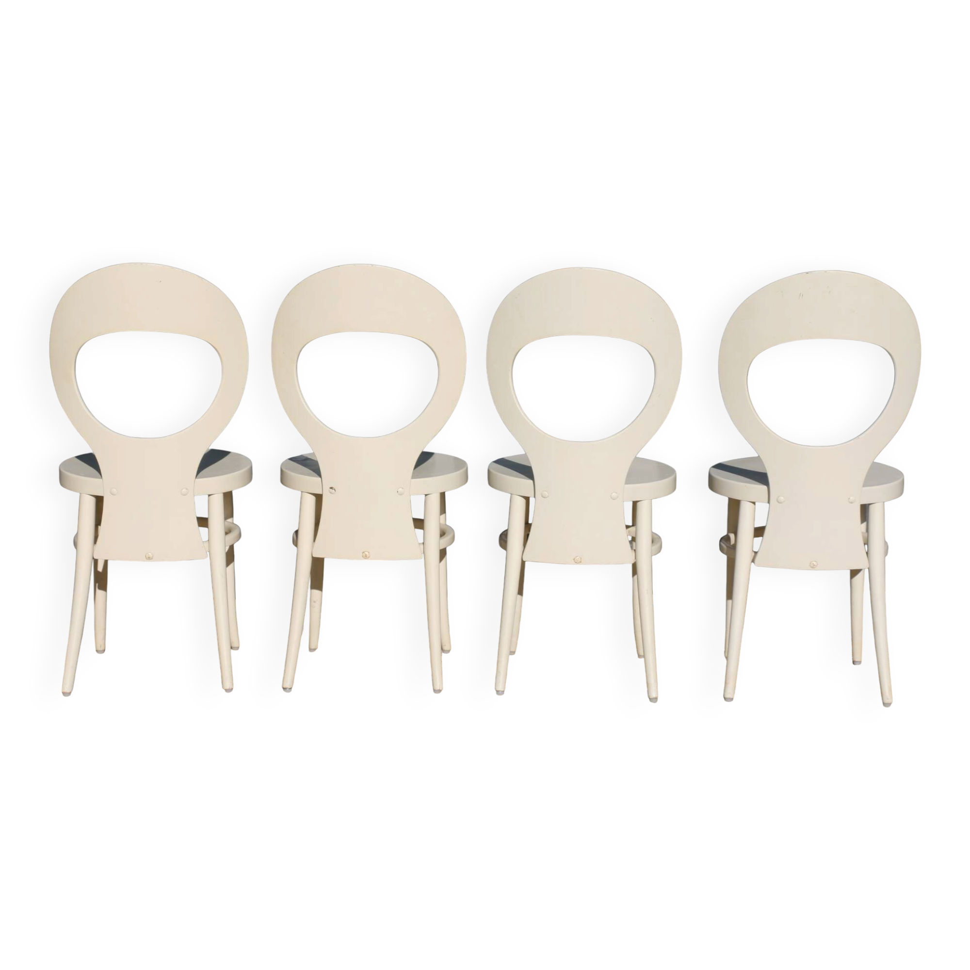 4 BAUMANN white seagull chairs