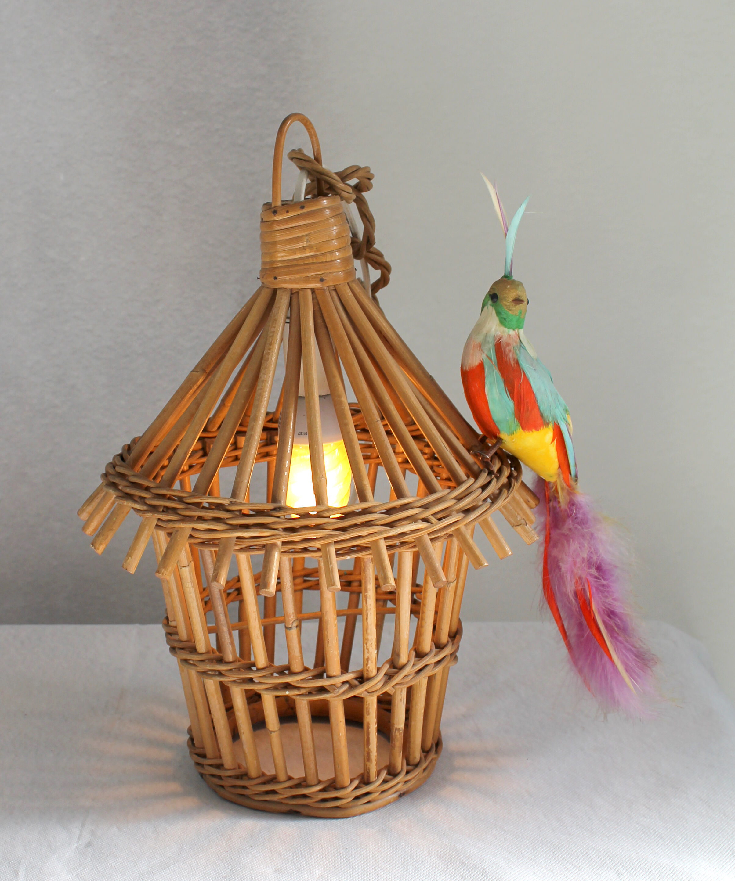 Cage rattan chandelier