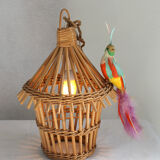 Cage rattan chandelier