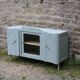 Renovated vintage low sideboard - Unique piece of furniture with floral moldings