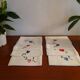 8 serviettes de table brodées fleurs coton métis 40 x 38