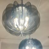 Pair of smoked glass suspensions - 70s