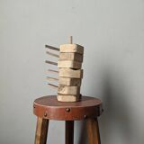 Set of 6 egg cups folk art brutalist countryside decoration