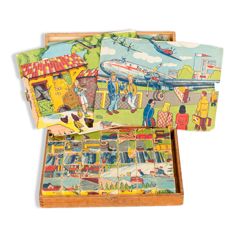 Set of 35 cubic wooden by MFR