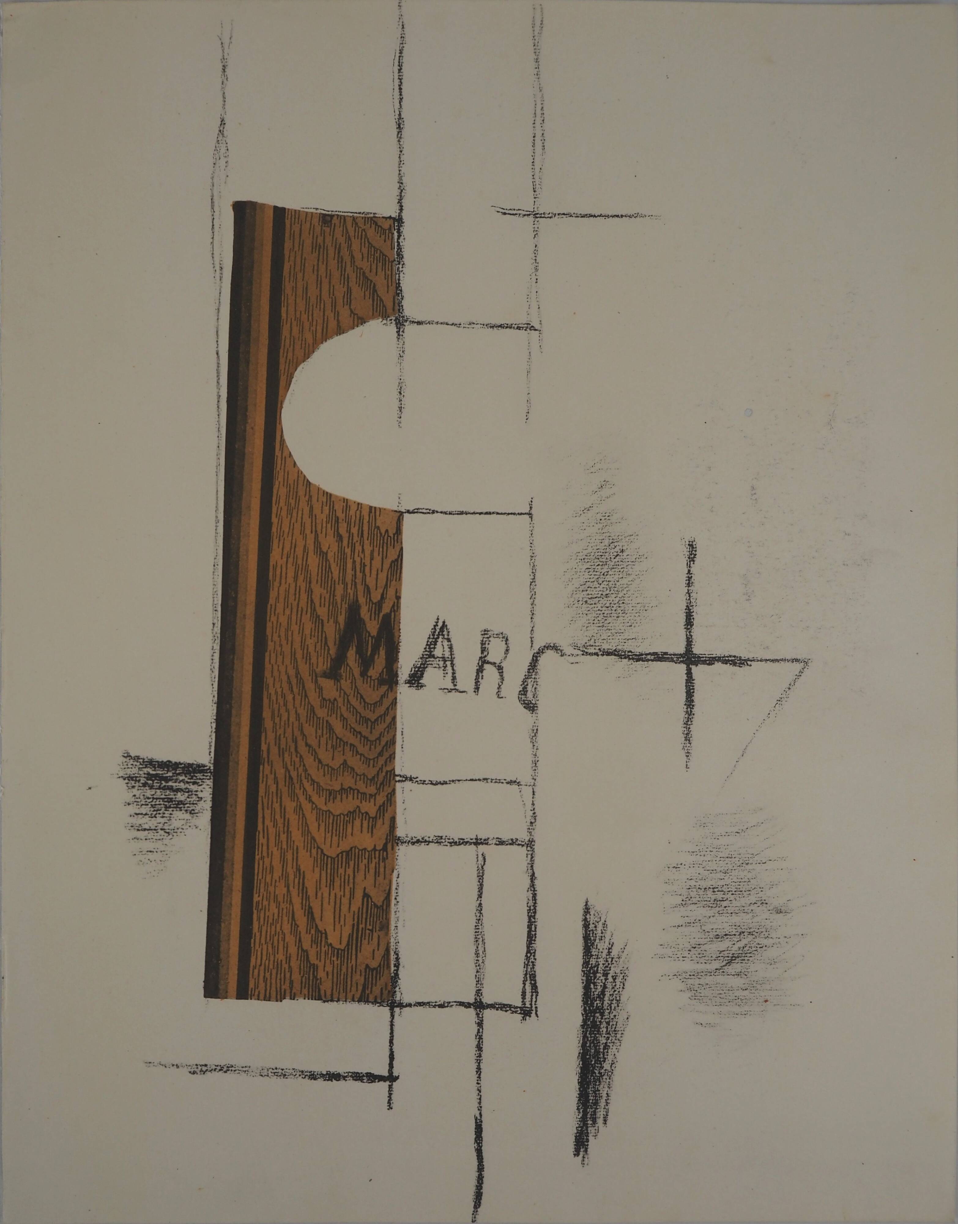 Georges braque: marc's bottle - color stencil