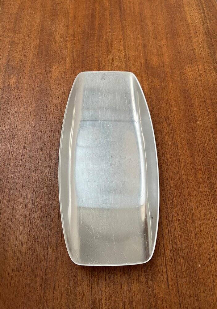 German Cromargan plate from the mid-century by WMF, 1960s.