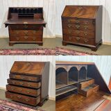 English Georgian donkey desk from the 19th century, mahogany and oak.