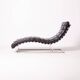 Oviedo mid-century vintage style chaise longue in dark brown leather and chrome