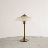 Danish Mid Century Brass Glass Desk Table Lamp Fog & Mørup, 1950s