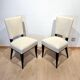 Chaises Art Déco en laque noire en velours crème, France, années 1930, ensemble de 8