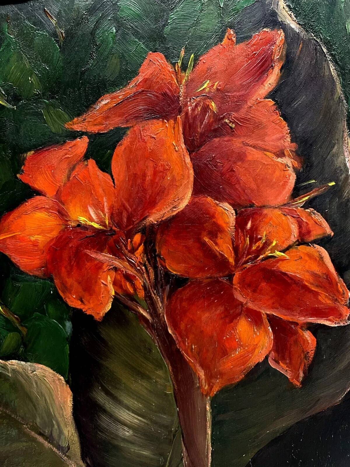 Contemporary Still Life With Red Flowers