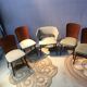 Set of 4 chairs and 1 armchair design 50s