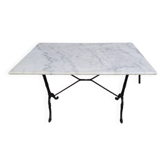 Marble and cast iron bistro table