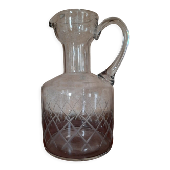 Pichet ancien verre taillé