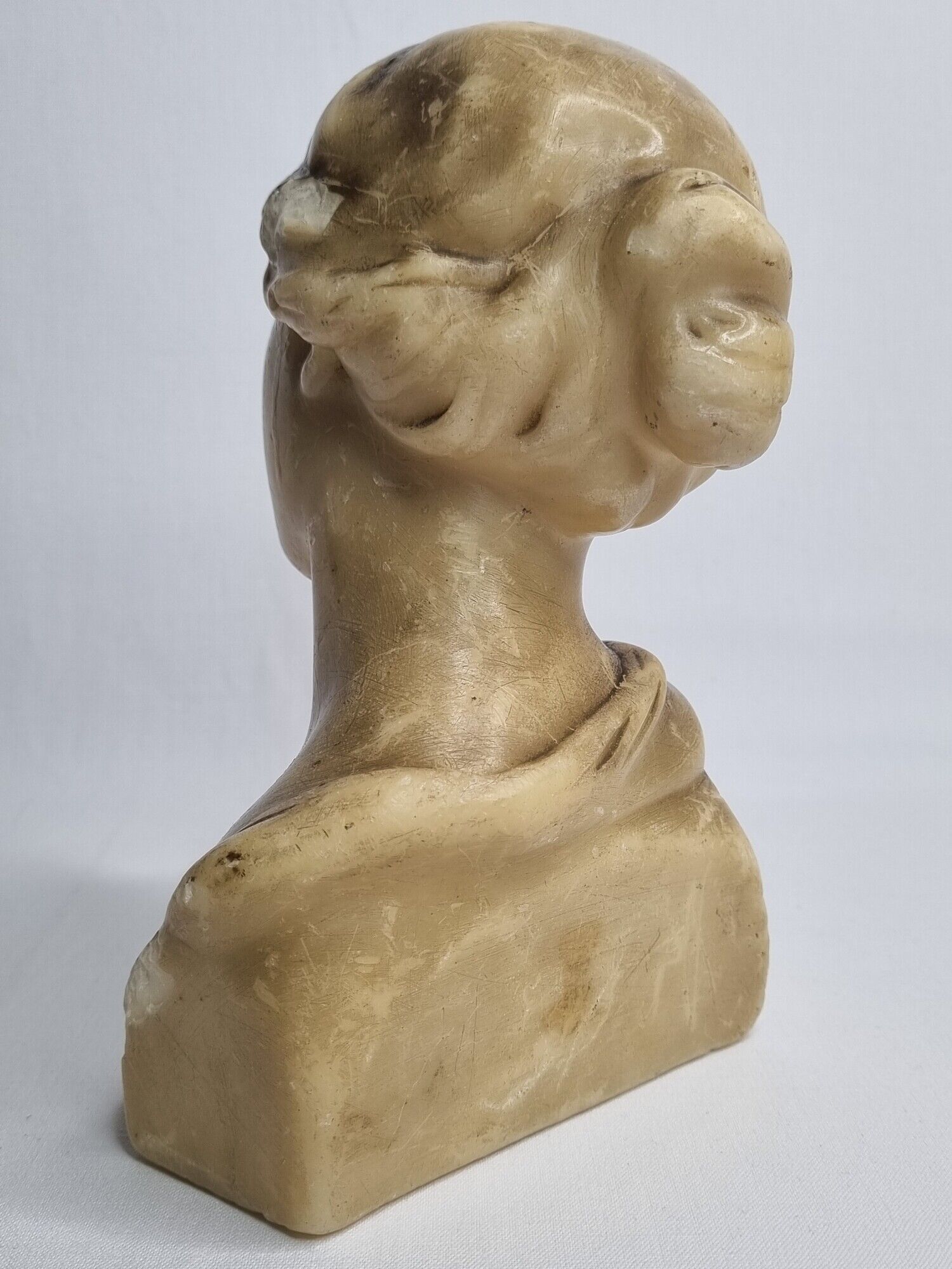 Bust of a young woman in Florentine style wax, 19 cm