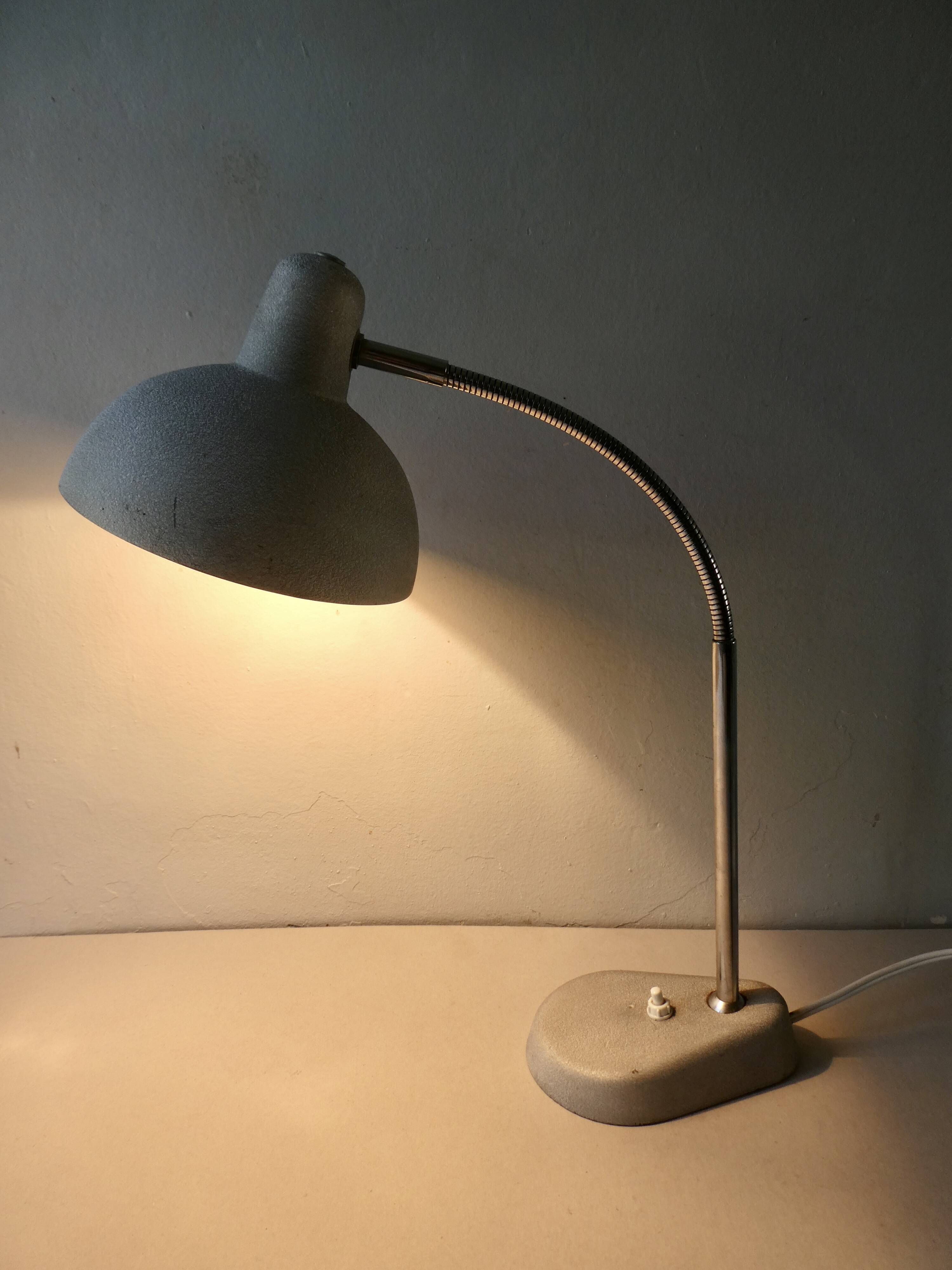 Articulated lamp Aluminor, in light gray metal of the 50s