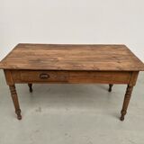 Pine farmhouse work table, from the 50s completely restored
