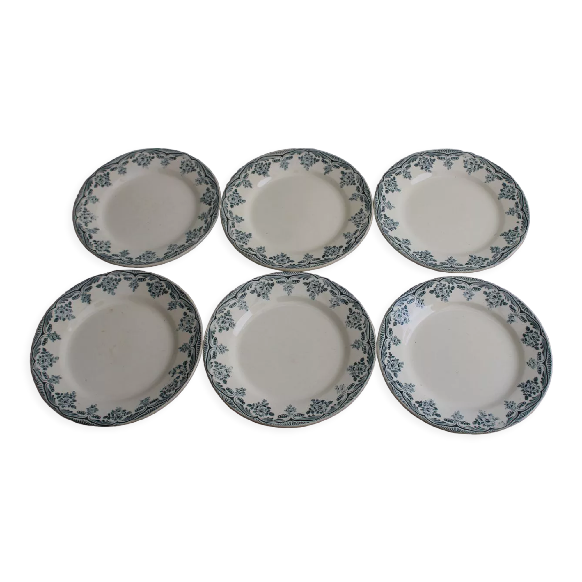Set of 6 iron earth dessert plates