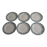 Set of 6 iron earth dessert plates