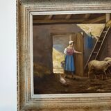 Oil on canvas - Sarot - Sheepfold