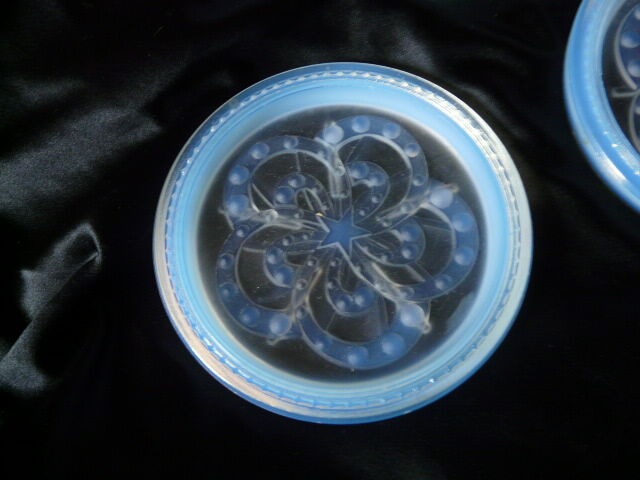 3 Blue Blue Pressed Pressed Molded Glass Bottle Bottom