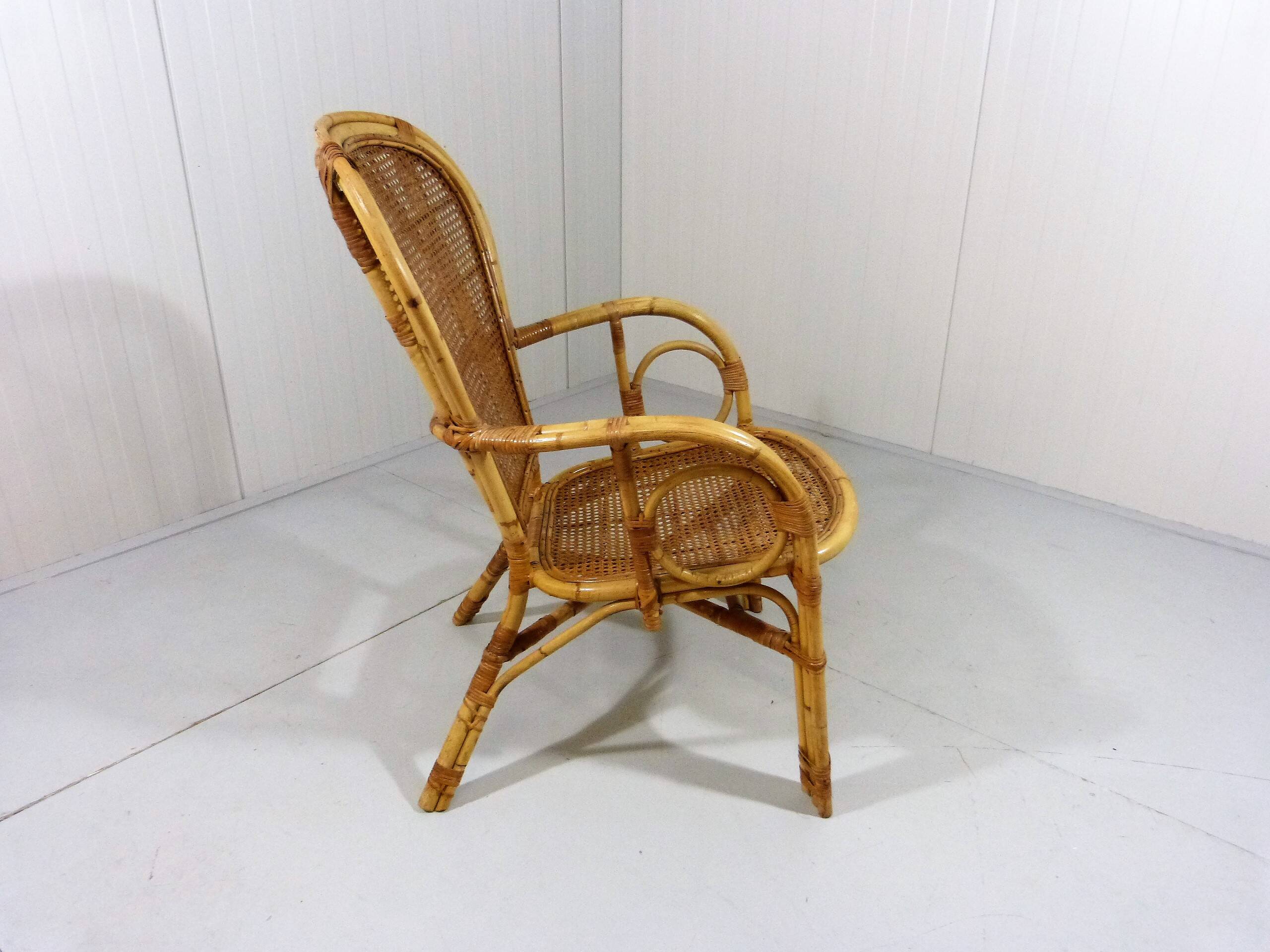 Italian rattan chair 1970's