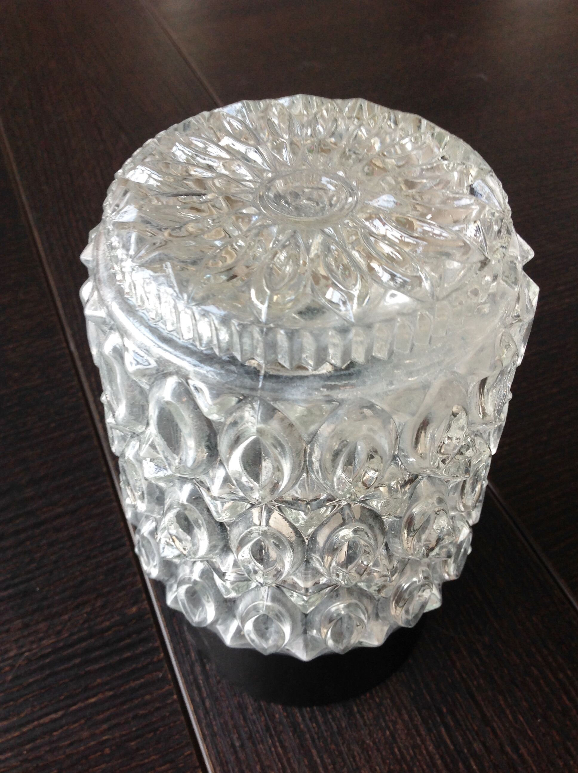 Glass ceiling light structured by RZB Leuchten, vintage 60/70s