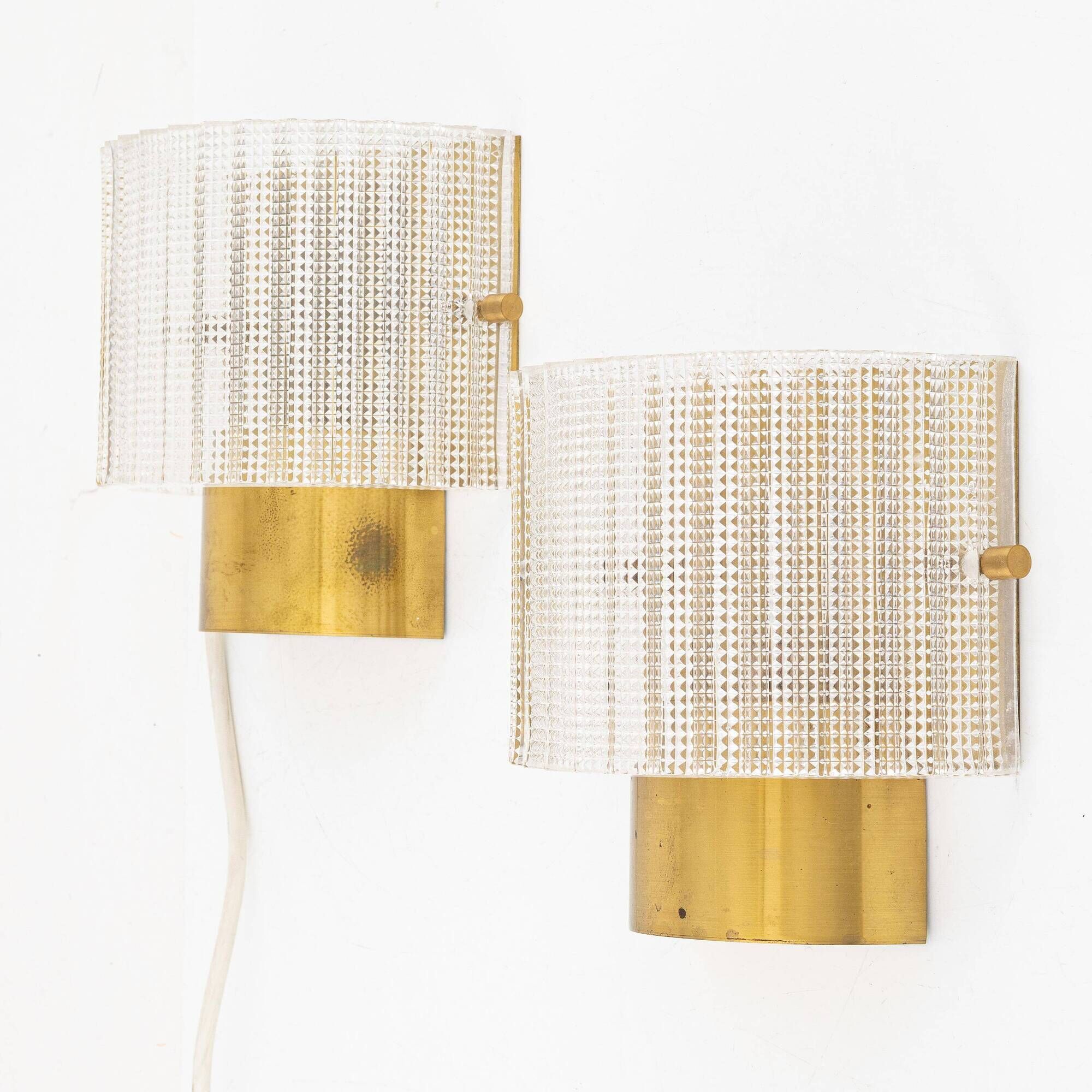 Carl Fagerlund Lights Glass and Brass for Orrefors Sweden 1960
