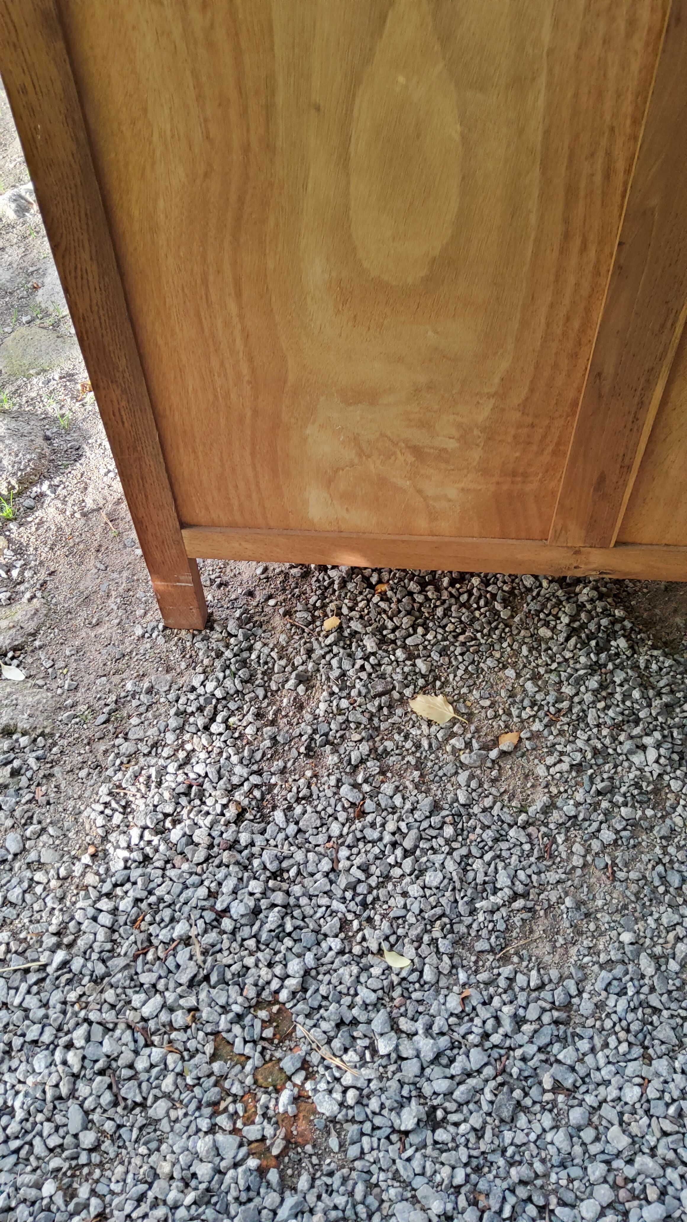 Chest of drawers of the 50s in blond oak compass feet