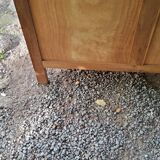 Chest of drawers of the 50s in blond oak compass feet