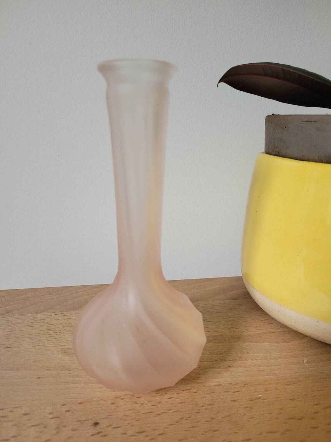 Small pink glass vase