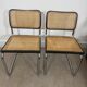 Pair of Marcel Breuer B32 Cesca chairs made in Italy.